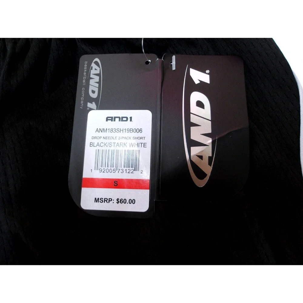 AND 1 Men's Black Athletic Basketball Gym‎ Shorts Activewear Sz S / #9199
